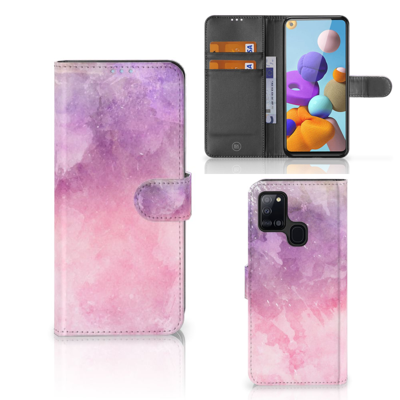 Hoesje Samsung Galaxy A21s Pink Purple Paint Hoesje Samsung Galaxy A21s Pink Purple Paint