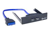 Connectland KIT-3.5'-USB-V3-2P stiftstrip (2 poorten, USB V3.0), zwart