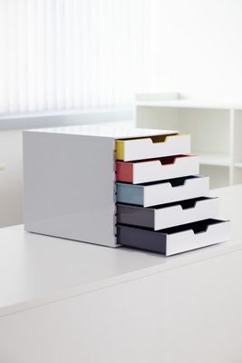 Durable VARICOLOR MIX 5 - 7625 762527 Ladebox Lichtgrijs DIN A4, DIN C4, Folio, Letter Aantal lades: 5