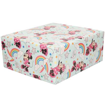 1x Rollen Inpakpapier/cadeaupapier Disney Minnie Mouse Met Regenbogen 200 X 70 Cm Geel - Cadeaupapier