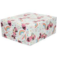 1x Rollen Inpakpapier/cadeaupapier Disney Minnie Mouse Met Regenbogen 200 X 70 Cm Geel - Cadeaupapier