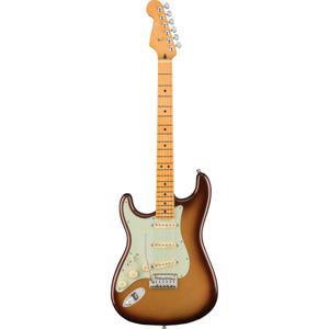 Fender American Ultra Stratocaster LH Mocha Burst MN linkshandige elektrische gitaar met koffer