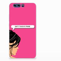 Huawei P10 Plus Silicone-hoesje Woman Don't Touch My Phone - thumbnail