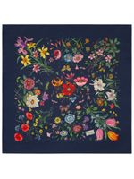 Gucci foulard en soie à fleurs - Bleu