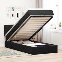 vidaXL Ottoman bed met matras en LED's 100x200 cm fluweel zwart