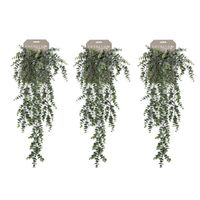 3x Kunstplanten groene Eucalyptus hangplant/takken 75 cm