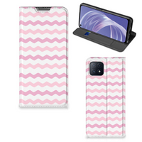 OPPO A73 5G Hoesje met Magneet Waves Roze - thumbnail