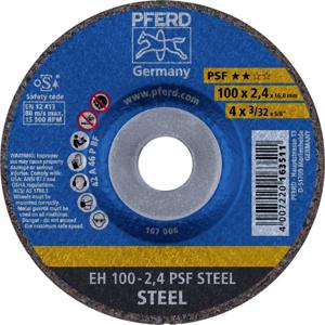 PFERD EH 100-2,4 PSF STEEL/16,0 61739116 Doorslijpschijf gebogen 100 mm 25 stuk(s) Staal