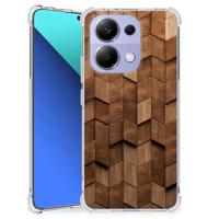 Stevig Telefoonhoesje voor Xiaomi Redmi Note 13 4G Wooden Cubes