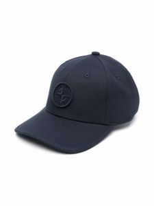 Stone Island Junior casquette en coton à patch logo - Bleu