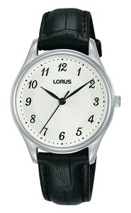 Lorus RG231UX9 Horloge staal-leder zilverkleurig-zwart 32 mm