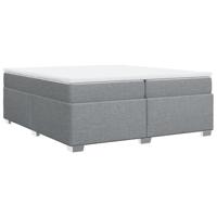 vidaXL Boxspring met matras stof lichtgrijs 200x200 cm