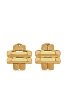 ANINE BING boucles d'oreilles Double Cross en plaqué or 14ct