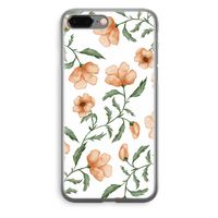 Peachy flowers: iPhone 8 Plus Transparant Hoesje - thumbnail