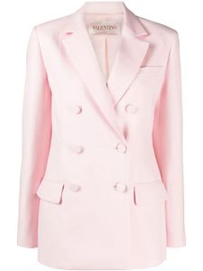 Valentino Garavani blazer en crêpe à boutonnière croisée - Rose