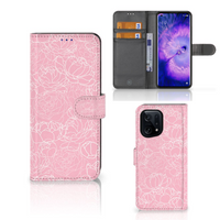 OPPO Find X5 Hoesje White Flowers