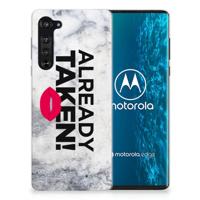 Motorola Edge Siliconen hoesje met naam Already Taken White