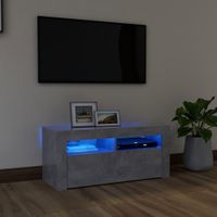 Tv-meubel met LED-verlichting 90x35x40 cm betongrijs - thumbnail