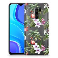 Xiaomi Redmi 9 TPU Hoesje Flamingo Palms - thumbnail