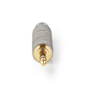 Stereo-Audioadapter | 3,5 mm Male | 6,35 mm Female | Verguld | Recht | Metaal | Goud/Metaal | 1 st.