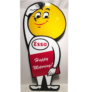 Esso Man Happy Motoring Emaille Bord 65 x 30 cm