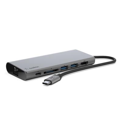 Belkin F4U092BTSGY interface hub USB 3.2 Gen 1 (3.1 Gen 1) Type-C 5000 Mbit/s Grijs Belkin F4U092BTSGY interface hub USB 3.2 Gen 1 (3.1 Gen 1) Type-C 5000 Mbit/s Grijs