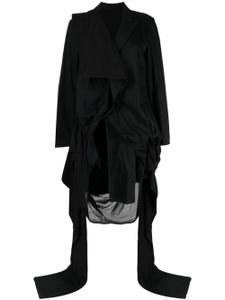 Yohji Yamamoto blazer asymétrique à revers crantés - Noir