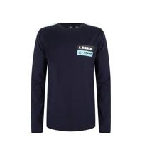 Indian Blue Jeans longsleeve met contrastbies donkerblauw