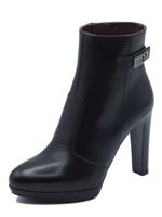 NeroGiardini I410983D Nappa Pand. Zwarte elegante enkellaarsjes voor dames van leer met hoge hak, Zwart, 36 EU