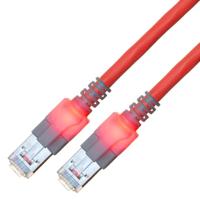 Sacon EasyLan DualBoot LED - Patchkabel - RJ-45 (M) tot RJ-45 (M) - 1 m - SFTP, PiMF - CAT 6 - IEEE 802.5IEEE 802.3 - gevormd - rood (442605,100)