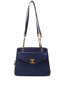 CHANEL Pre-Owned sac porté épaule à loquet CC (1994) - Bleu