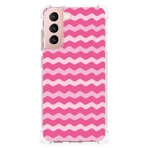 Samsung Galaxy S21 FE Doorzichtige Silicone Hoesje Waves Pink