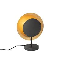 QAZQA - Art Deco Art Deco tafellamp zwart met goud - Emilienne | Woonkamer | Slaapkamer | Keuken - Staal Rond - E27 Geschikt voor LED - Max. 1 x 40 Watt