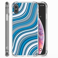 Apple iPhone X | Xs Doorzichtige Silicone Hoesje Waves Blue