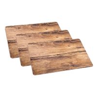 Set van 10x stuks placemats eikenhout opdruk 44 x 28,5 cm - thumbnail