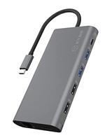 ICY BOX IB-DK4050-CPD USB-C Dock met 2 HDMI, 1 DP 1.4, 100 W Power Delivery, USB 3.0, kaartlezer, LAN, Aluminium