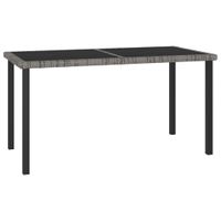 Tuintafel 140x70x73 cm poly rattan grijs