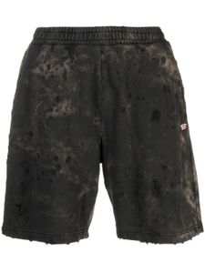 Diesel short en coton à effet usé - Noir