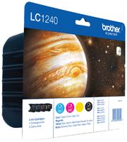 Inktcartridge Brother LC-1240VALBP zwart + 3 kleuren