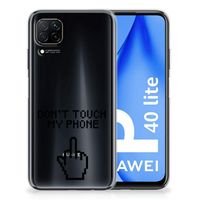 Huawei P40 Lite Silicone-hoesje Finger Don't Touch My Phone