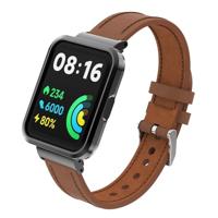 By Qubix - Leren band met case - Bruin - Xiaomi Redmi Watch 2 (Lite)