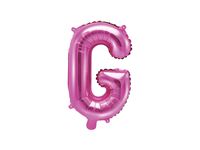 Folieballon Letter 'G' Donker Roze - 35cm - thumbnail