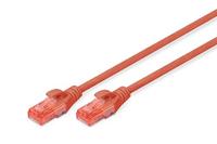 DIGITUS LAN kabel Cat 6 - 1m - RJ45 netwerkkabel - UTP niet afgeschermd - Compatibel met Cat-6A & Cat-5e - Rood