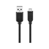 Goobay 93920 USB A naar Micro USB B kabel 3 m/telefoonkabel 480 Mbits/oplaadkabel USB 2.0 naar Micro USB type B stekker adapterkabel/koperen geleider/zwart / 3 meter