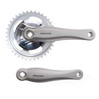 Miranda Crankset 38T, cranklengte 170mm. zilver, aluminium, spieloos. 9mm diep voor Gazelle - thumbnail