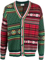 Drôle De Monsieur cardigan en maille intarsia - Vert