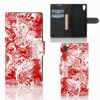 Telefoonhoesje met Naam Sony Xperia XA1 Angel Skull Rood