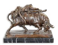 BRONZEN SCULPTUUR VAN EUROPA EN DE STIER