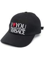 Versace casquette à slogan brodé - Noir