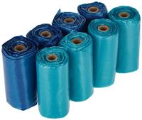 Vuilniszakken voor honden met handgrepen, 8 rollen, 15 bouten, gesorteerd